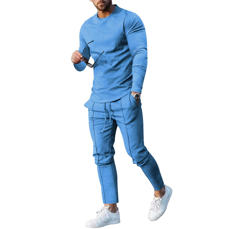 Men's athletic long sleeve and seam detail jogging pants set with slim fit Mune Fashion