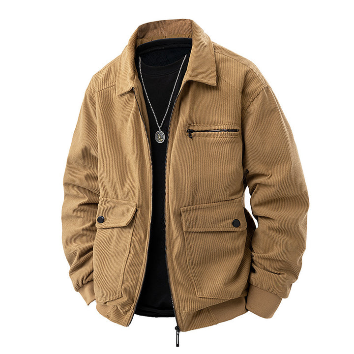 Men's Fashionable Cord Jacket with Practical Pockets Mune Fashion