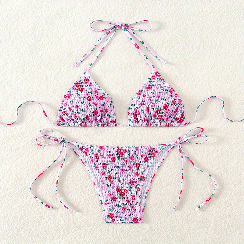 Women's Triangle Bikini with Floral Design Mune Fashion