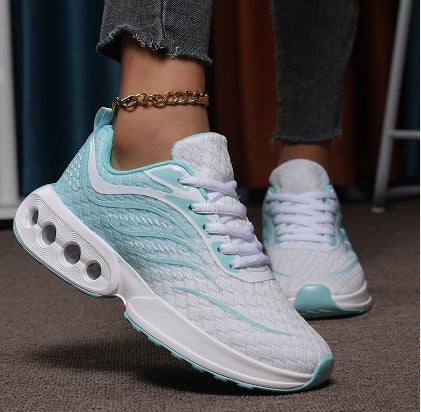 Ladies' nano sporty knitted running shoes with ventilated air chamber sole and ergonomic rolling sole Mune Fashion