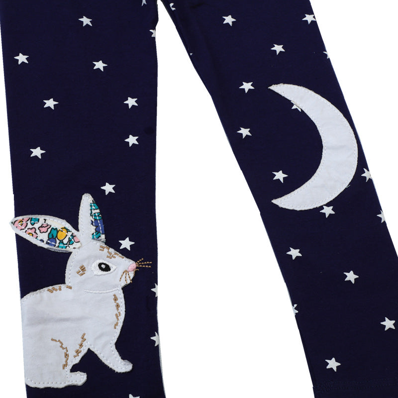 Girls leggings with playful bunny and star motif Mune Fashion