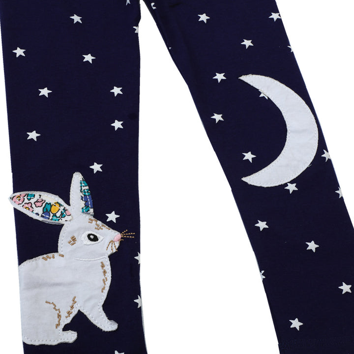 Girls leggings with playful bunny and star motif Mune Fashion