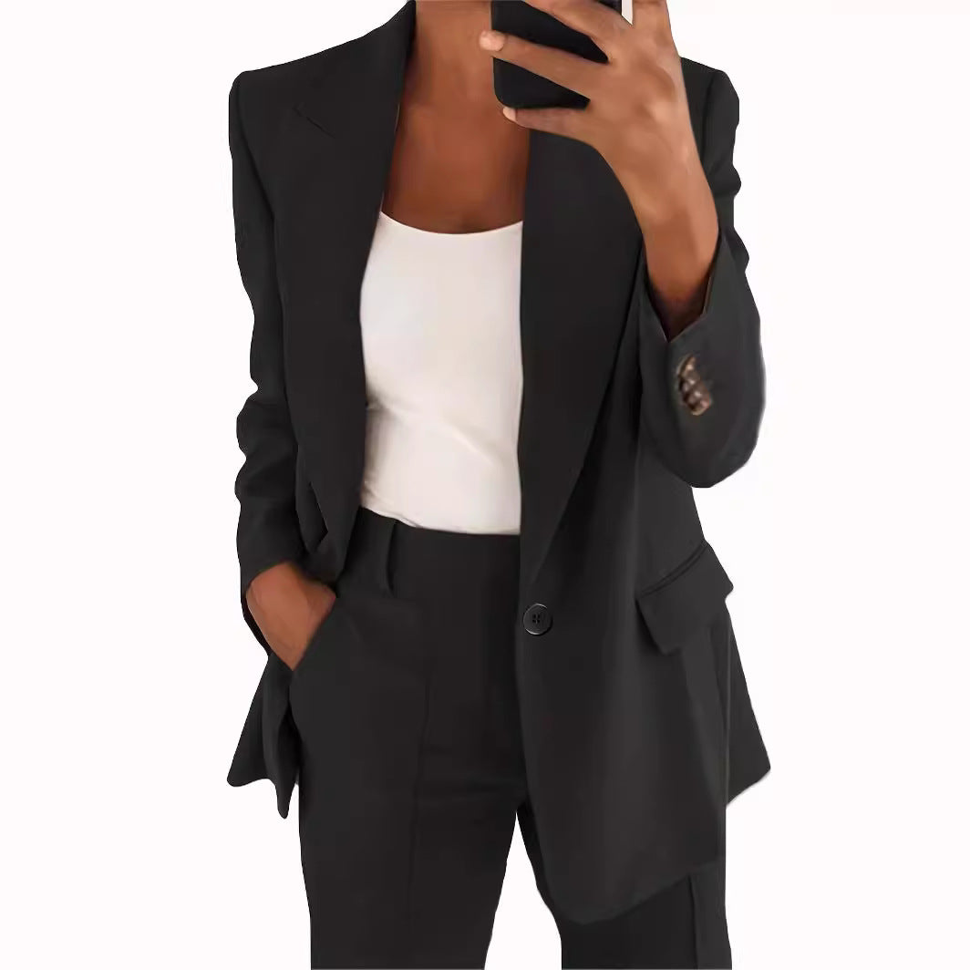 Women high-waisted straight-cut suit trousers with crease Mune Fashion