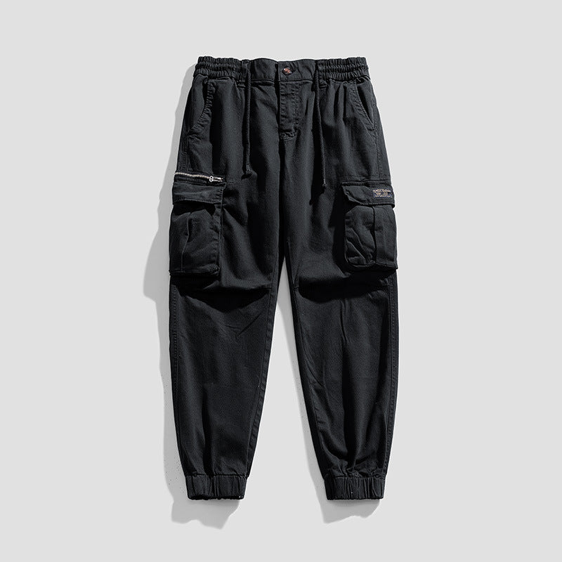Herren Cargo-Joggerhose aus Baumwollmix mit Elastischem Tunnelzugbund und Multifach‑Taschen Mune Fashion