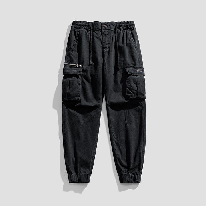 Herren Cargo-Joggerhose aus Baumwollmix mit Elastischem Tunnelzugbund und Multifach‑Taschen Mune Fashion