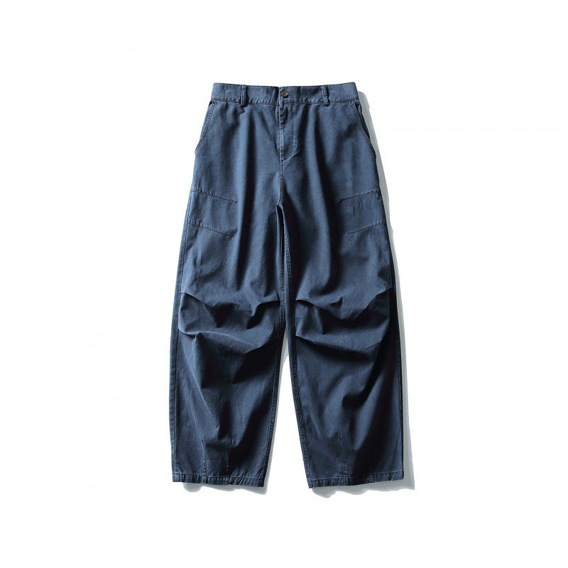 Unisex Wide Utility Cargo Pants in Relaxed Fit with Knee Darts and Elastic Hem Mune Fashion
