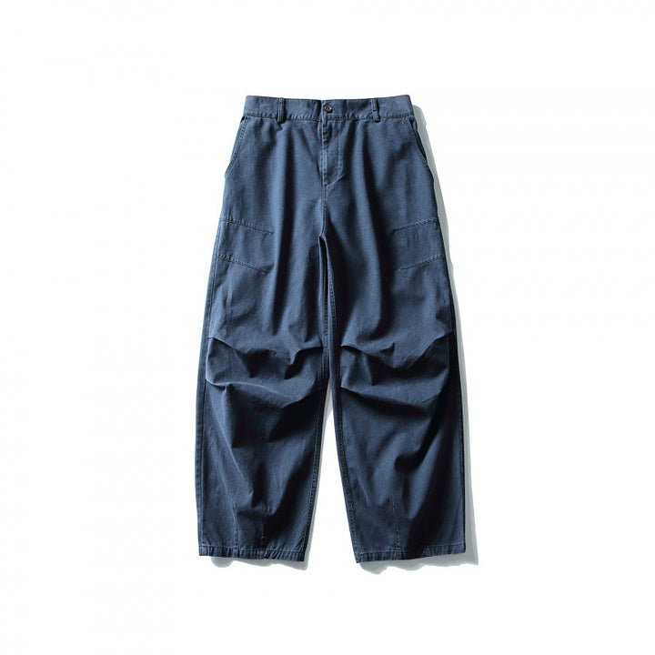 Unisex Wide Utility Cargo Pants in Relaxed Fit with Knee Darts and Elastic Hem Mune Fashion