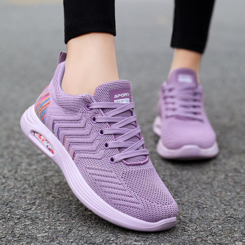 Women's breathable knit sneakers with visible air chamber cushioning and padded comfort insole Mune Fashion