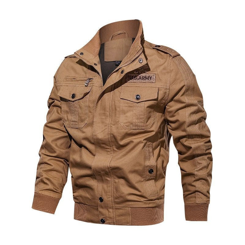 Men's military bomber jacket with epaulettes, stand-up collar and utility pockets Mune Fashion