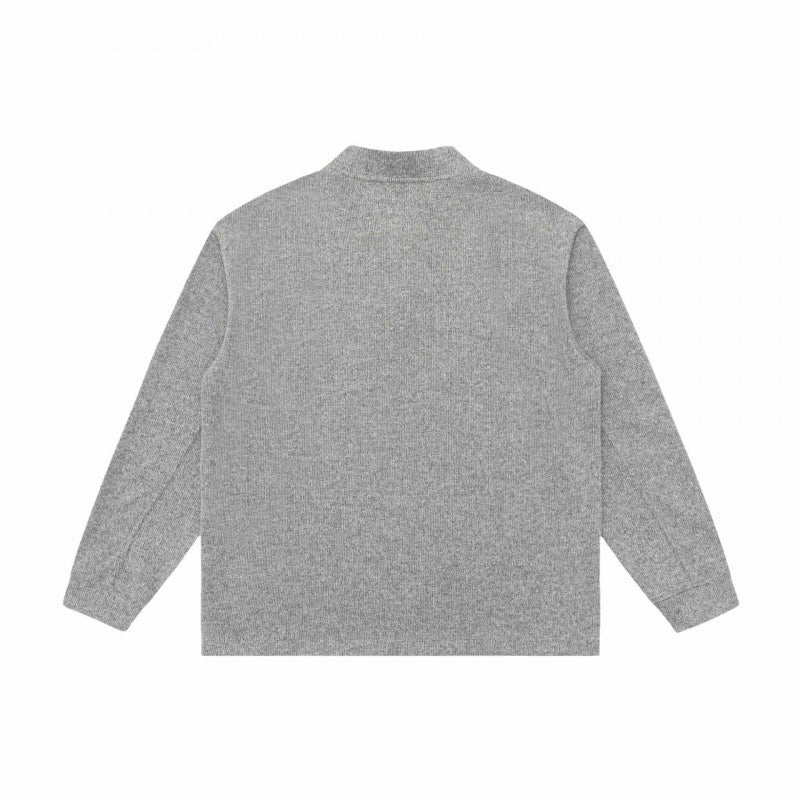Unisex fine structure Henley knit pullover with raglan sleeves and relaxed fit Mune Fashion