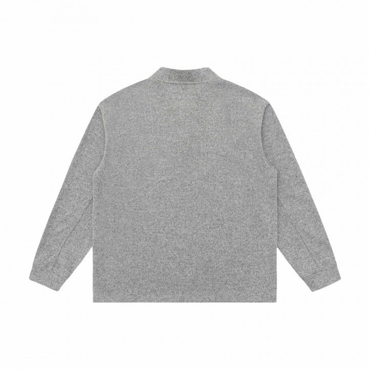 Unisex fine structure Henley knit pullover with raglan sleeves and relaxed fit Mune Fashion