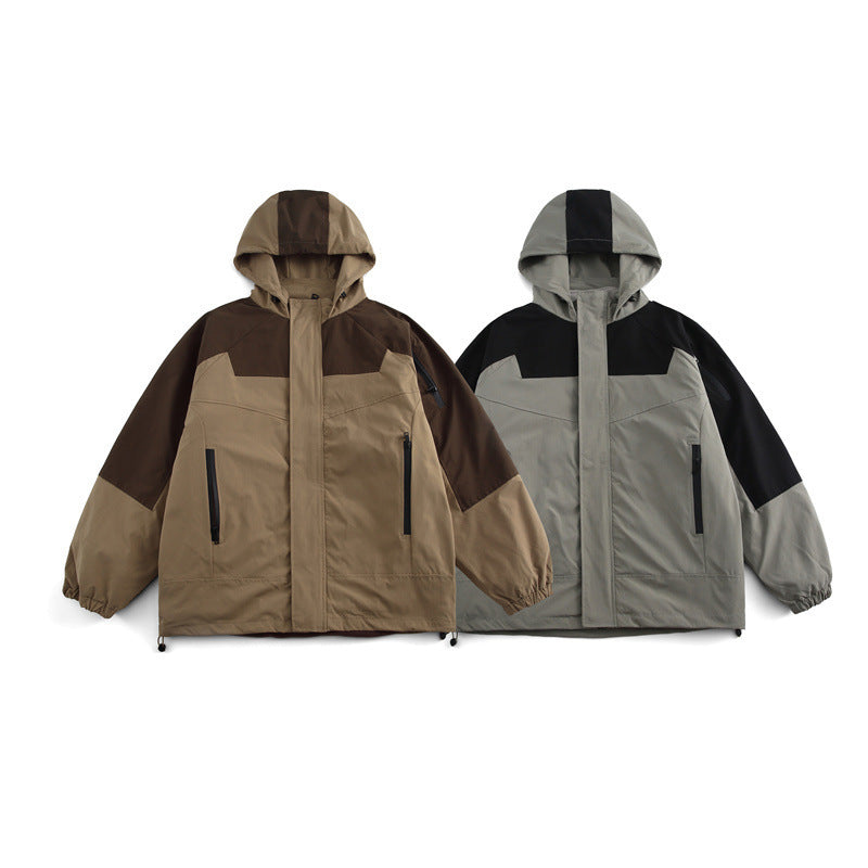 Unisex Boxy-Technical Hooded Jacket with Raglan Sleeves, Water-Repellent Shell and Drawstring Hem Mune Fashion