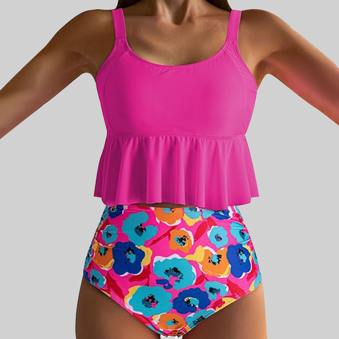 Women's Swim Set with Playful Ruffle Design and High Waist Mune Fashion