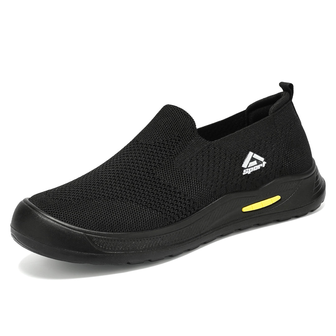 Men's breathable knit slip-on casual sneakers with elastic entry, padded insole, and grippy lightweight sole Mune Fashion