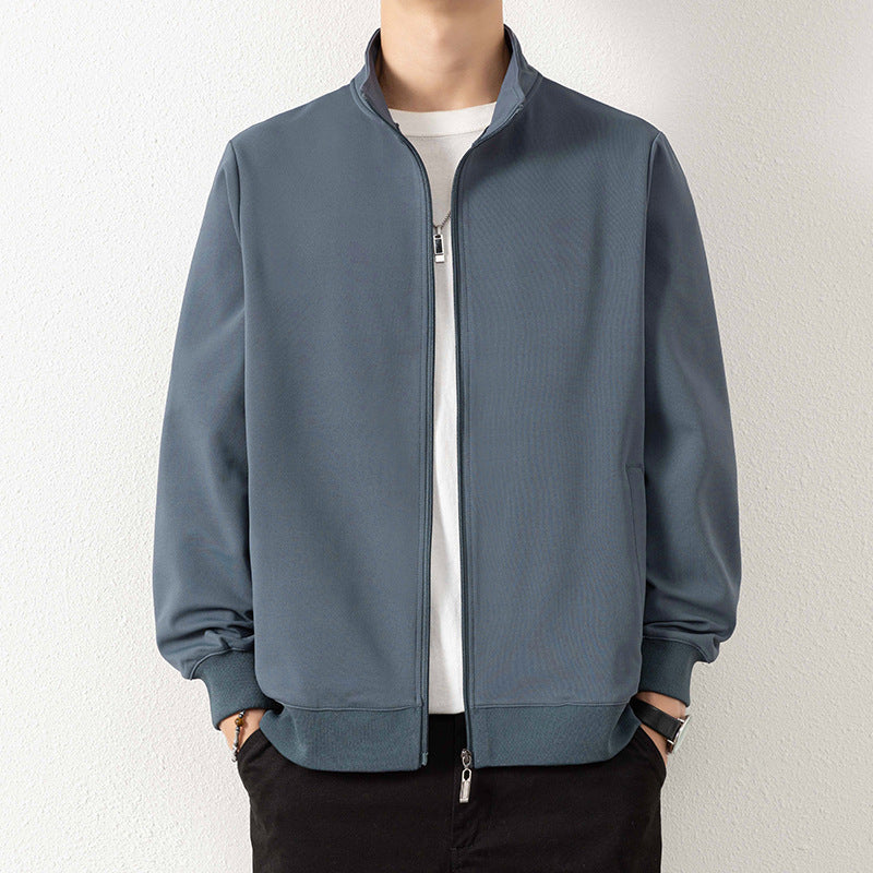 Men's Minimalist Zip Blouson Jacket made of technical stretch material with stand-up collar Mune Fashion