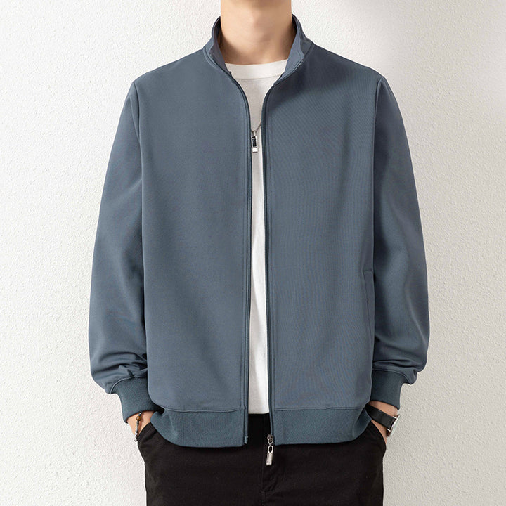 Men's Minimalist Zip Blouson Jacket made of technical stretch material with stand-up collar Mune Fashion