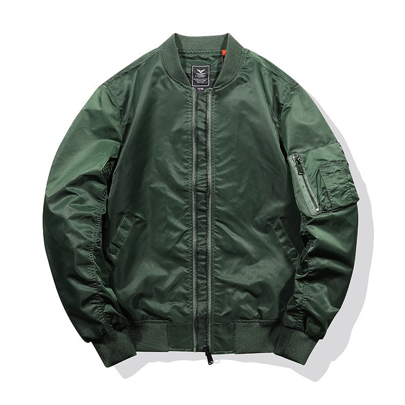 Men's Lightweight Nylon Bomber with Contrasting Lining and Arm Pocket Mune Fashion