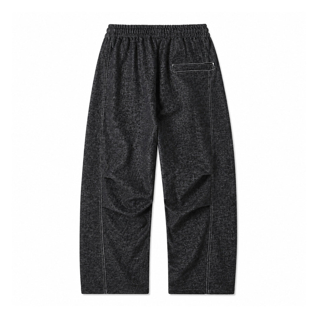 Ladies Wide Relaxed Pants in Denim Look with Elastic Waistband and Drawstring Mune Fashion