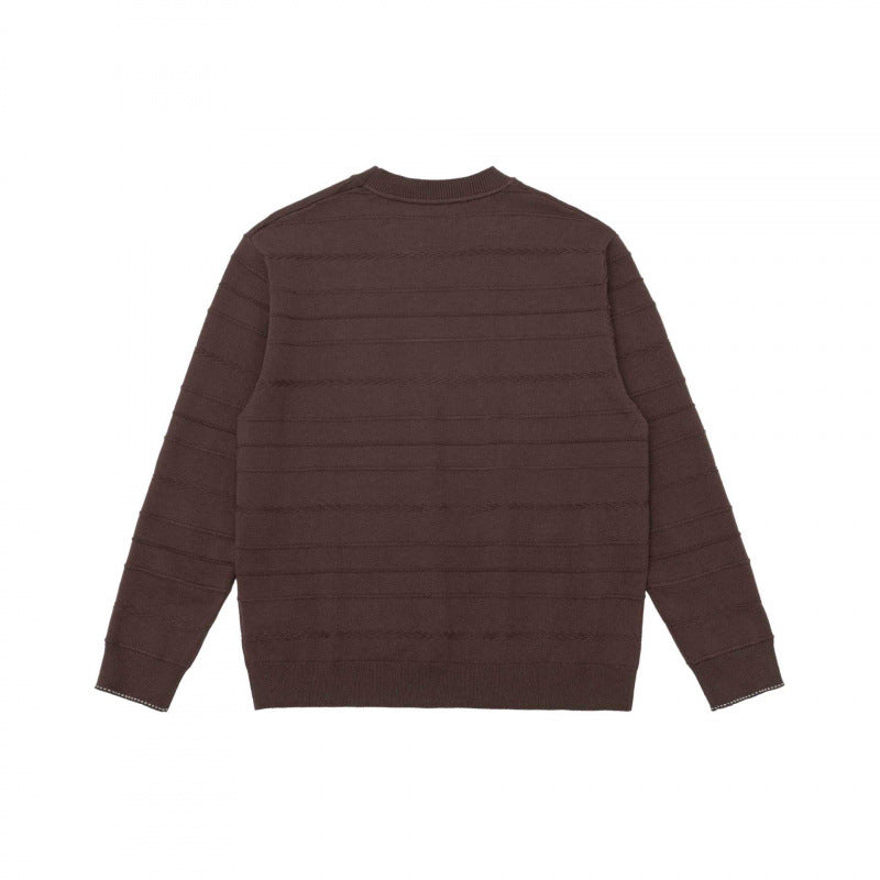 Unisex fine knit pullover with fine structured stripes, round neck and slightly oversized cut Mune Fashion