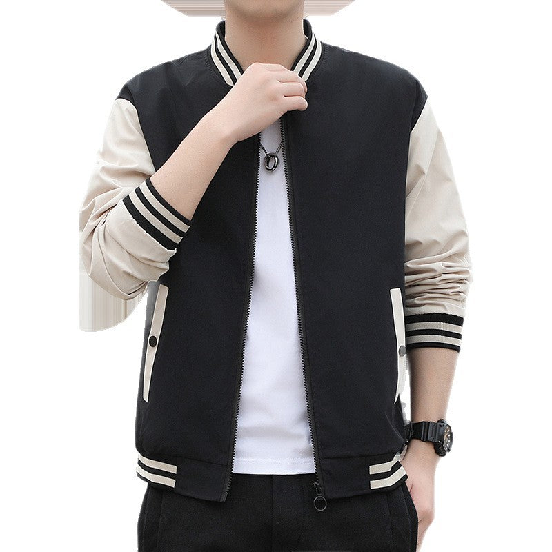 Men's Lightweight Transitional Jacket with Knitted Collar Mune Fashion