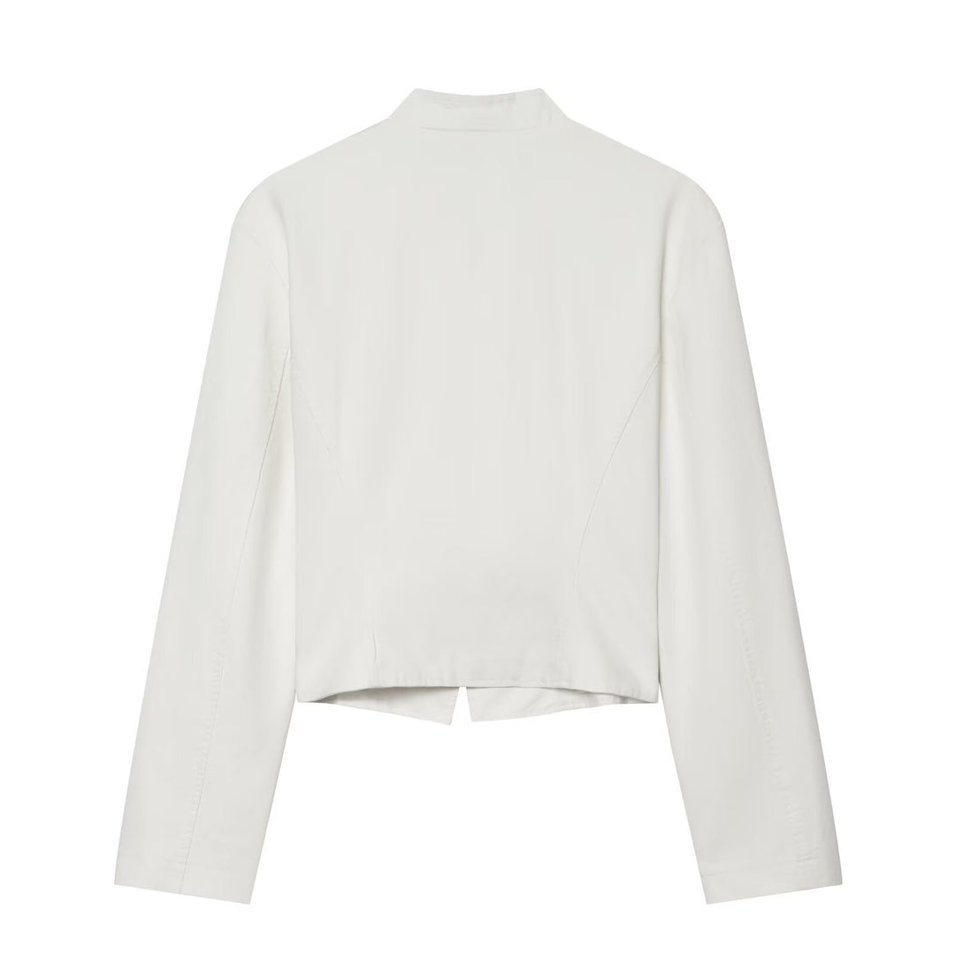 Women's Military-Inspired Short Jacket with Frog Closures and Stand-Up Collar Mune Fashion
