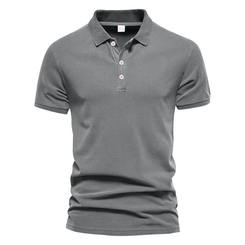 Men's breathable cotton polo shirt short sleeves with classic collar and ribbed cuffs Mune Fashion