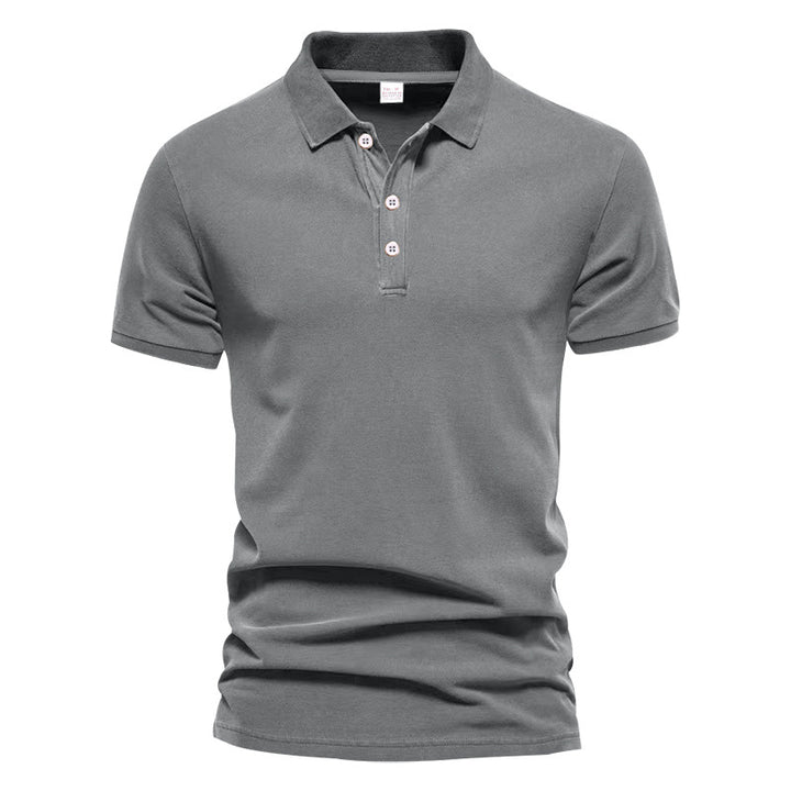 Men's breathable cotton polo shirt short sleeves with classic collar and ribbed cuffs Mune Fashion