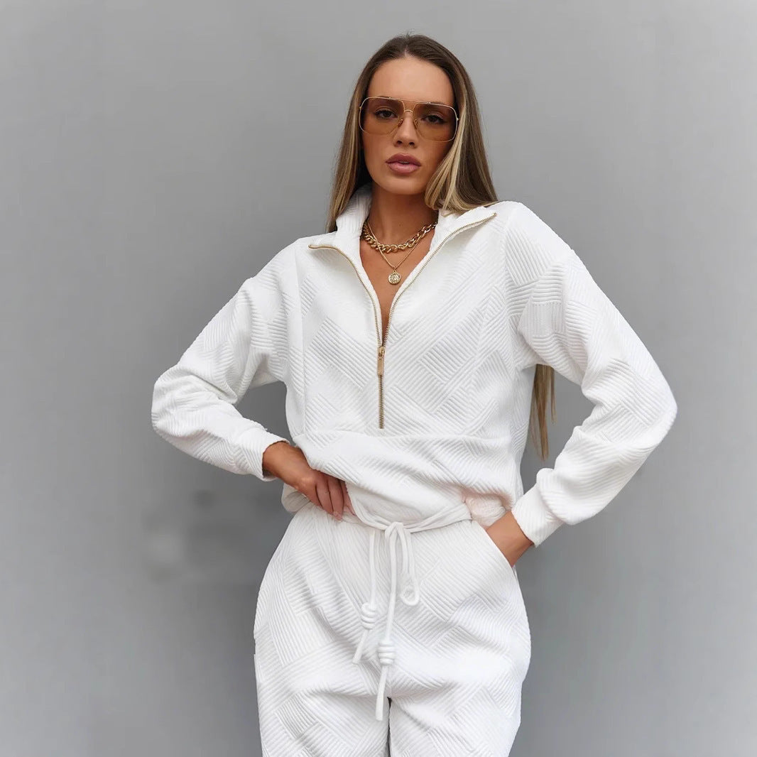 Women's padded lounge suit with half zip and elastic comfort pants Mune Fashion