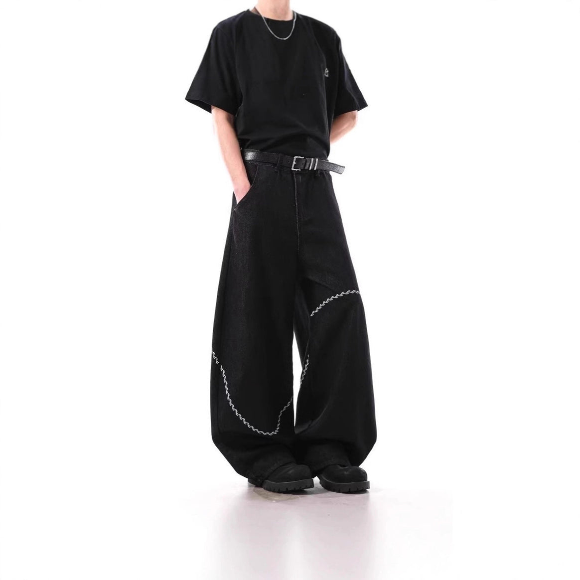 Men's Fashion Wide-Leg Pants with Unique Design Mune Fashion