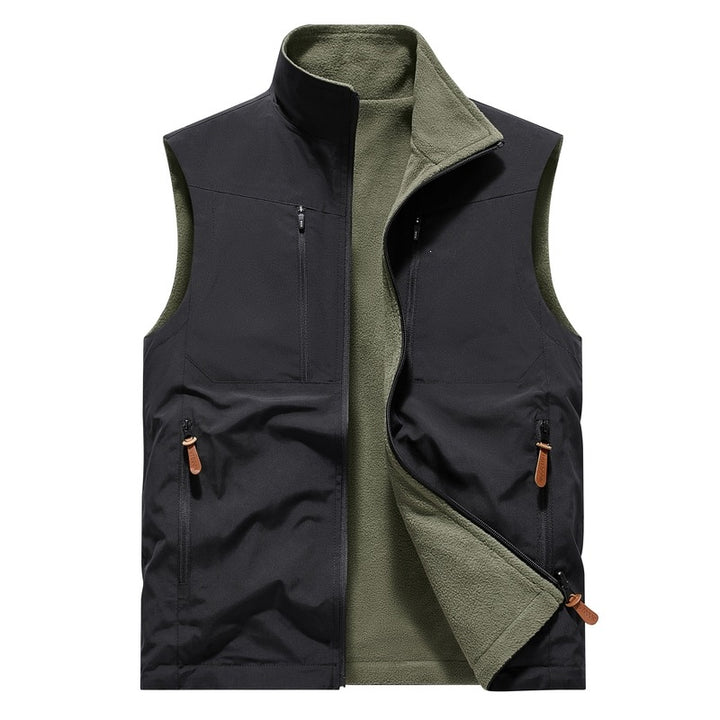Men's Windproof Softshell Vest with Fleece Lining & Multifunctional Pockets Mune Fashion