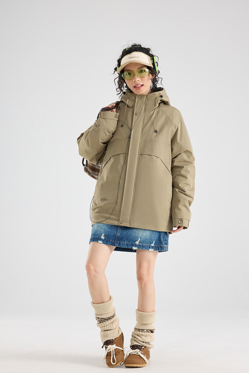 Women's waterproof breathable hooded jacket in technical oversized cut Mune Fashion