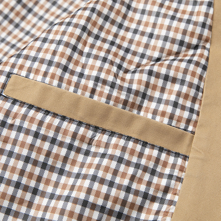 Men's Lightweight Cotton Canvas Vest with Checkered Lining, V-Neck and Large Front Pockets Mune Fashion