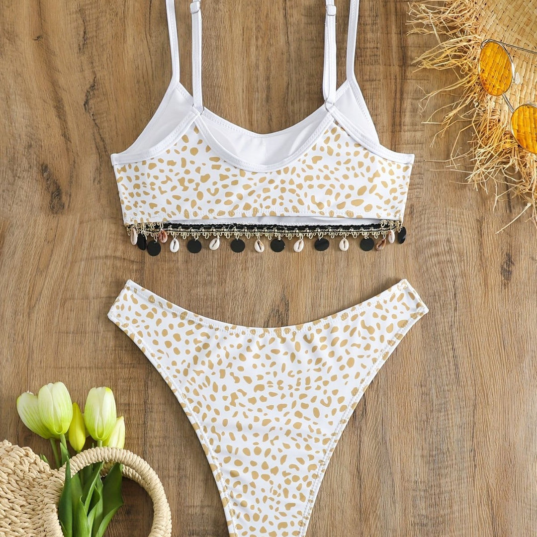 Women's bikini set with fashionable animal print and elegant embellishments Mune Fashion