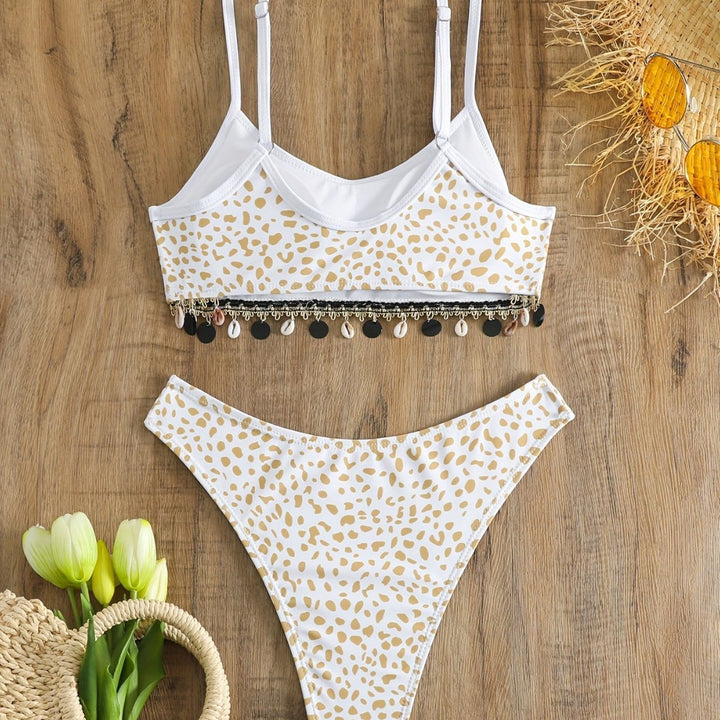 Women's bikini set with fashionable animal print and elegant embellishments Mune Fashion
