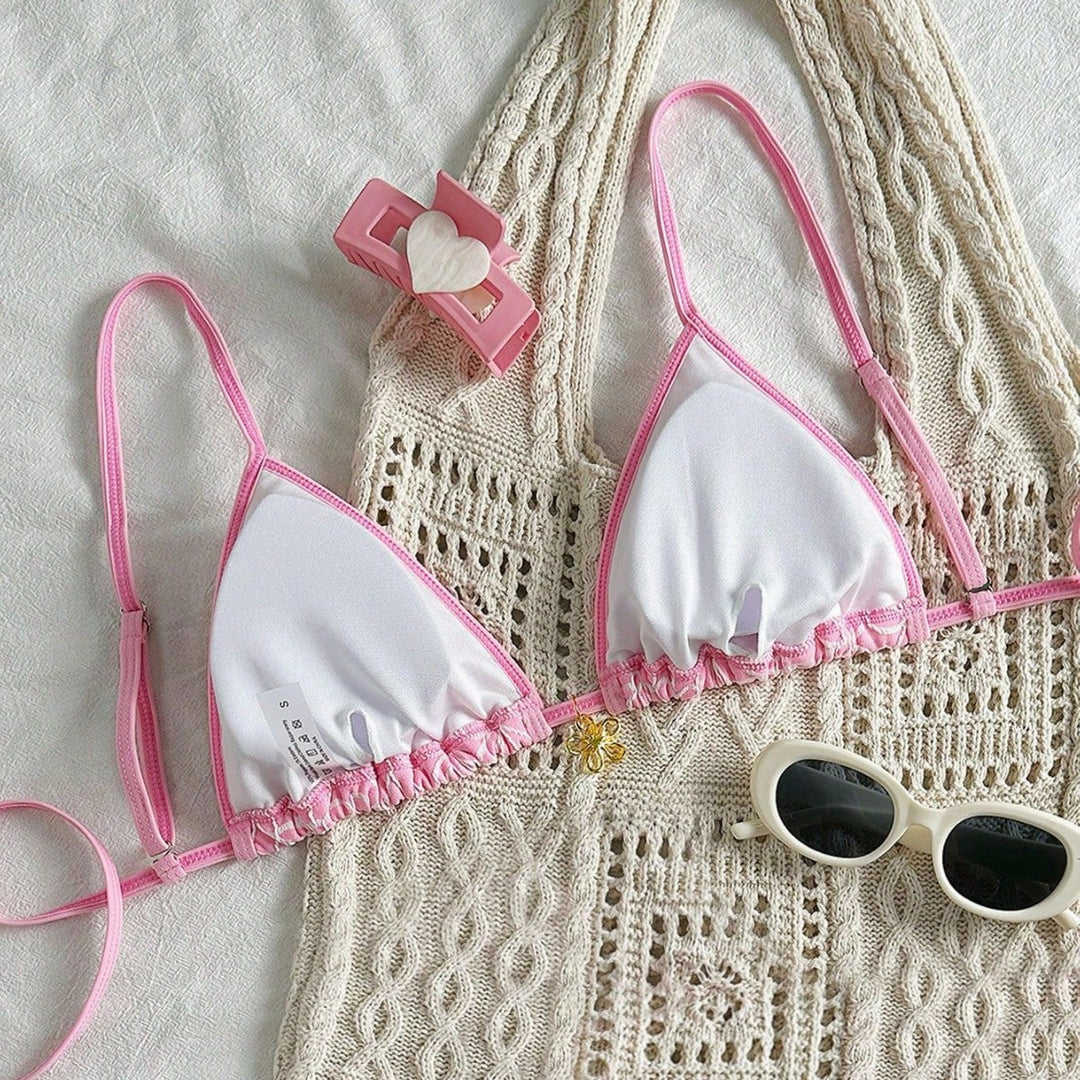Women's Triangle Bikini with Floral Design Mune Fashion