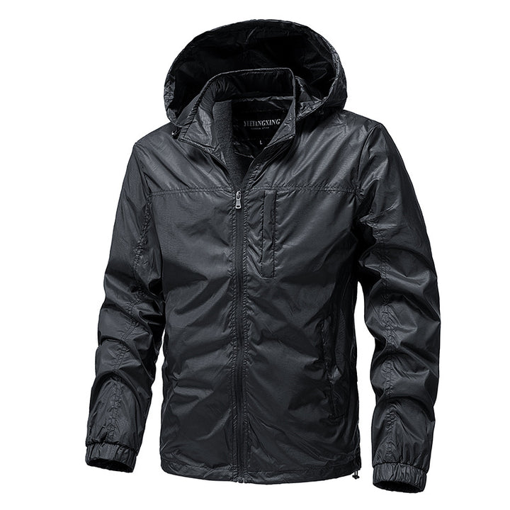 Men's lightweight water-repellent compact packable windbreaker with hood Mune Fashion