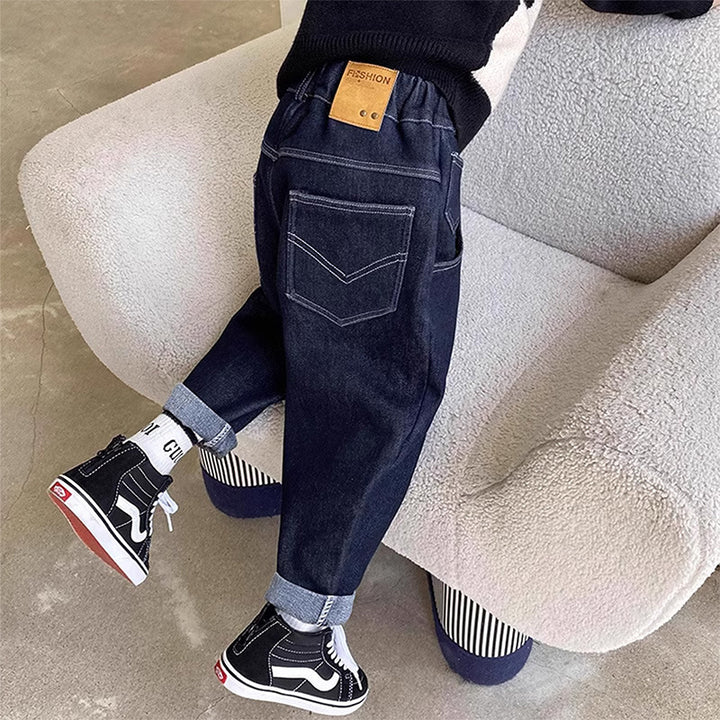 Unisex Comfortable Denim Pants with Elastic Waistband Mune Fashion