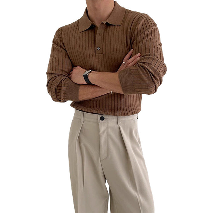 Men Stylish Long Sleeve Ribbed Knit Top Mune Fashion