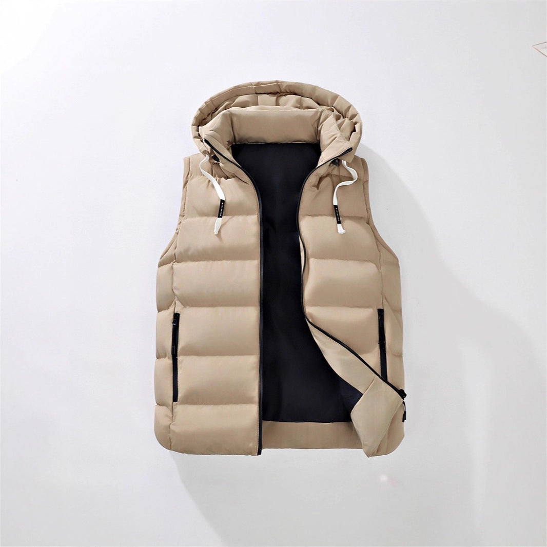 Men's quilted vest with hood, wind-resistant microfiber shell and lightweight thermal insulation Mune Fashion