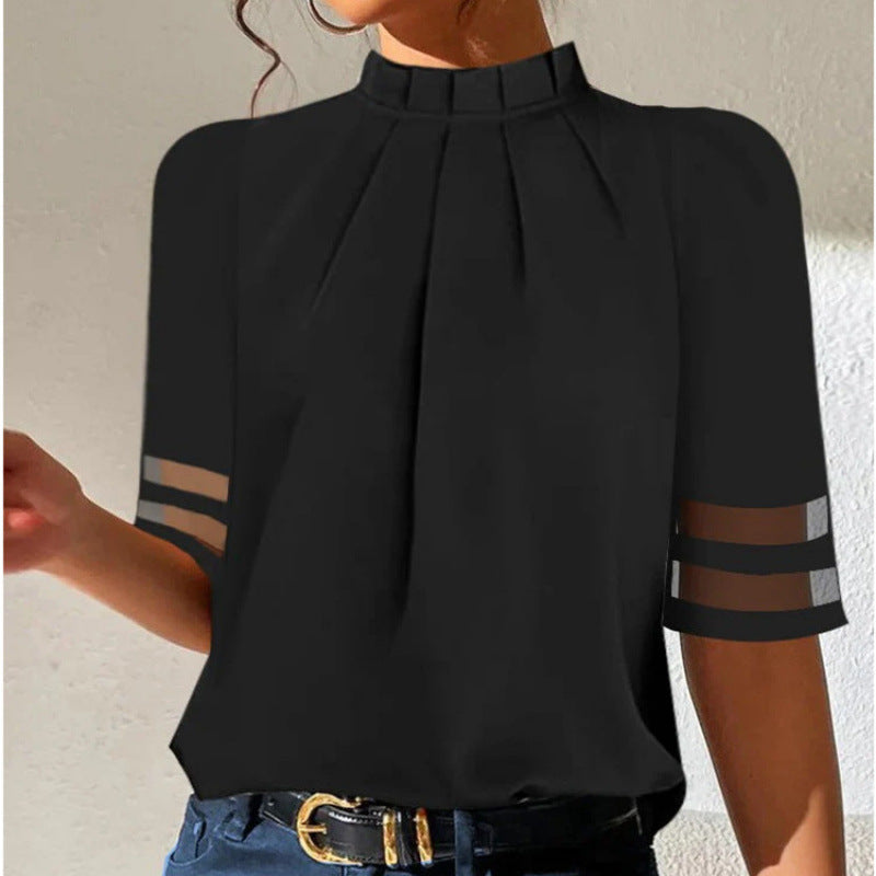 Ladies elegant blouse with transparent sleeves Mune Fashion