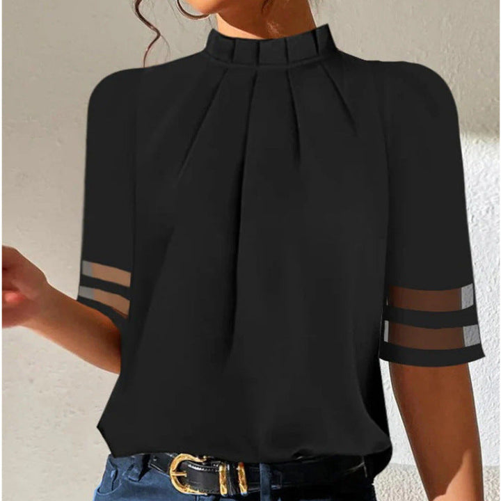Ladies elegant blouse with transparent sleeves Mune Fashion
