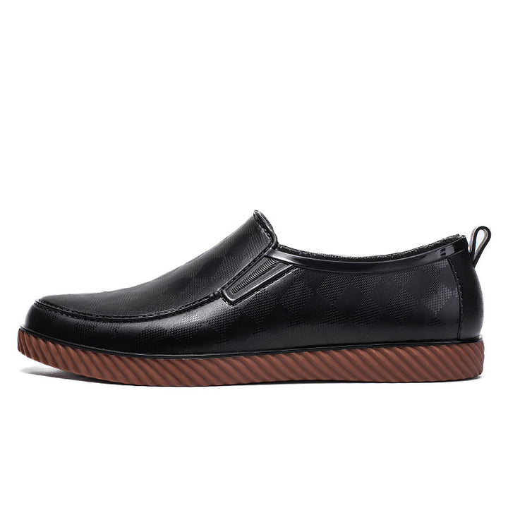Men's Elegant Waterproof Slip-ons with Textured Surface and Profiled Lightweight Sole Mune Fashion