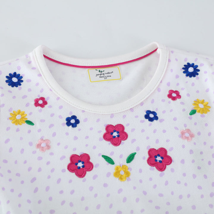 Girls cotton dress with colorful dinosaur and flower motif Mune Fashion