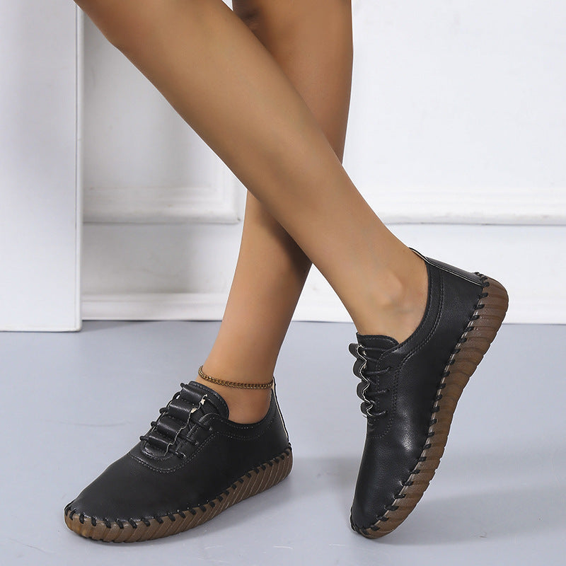 Women’s handcrafted comfort sneakers with elastic lacing and profiled rubber sole Mune Fashion