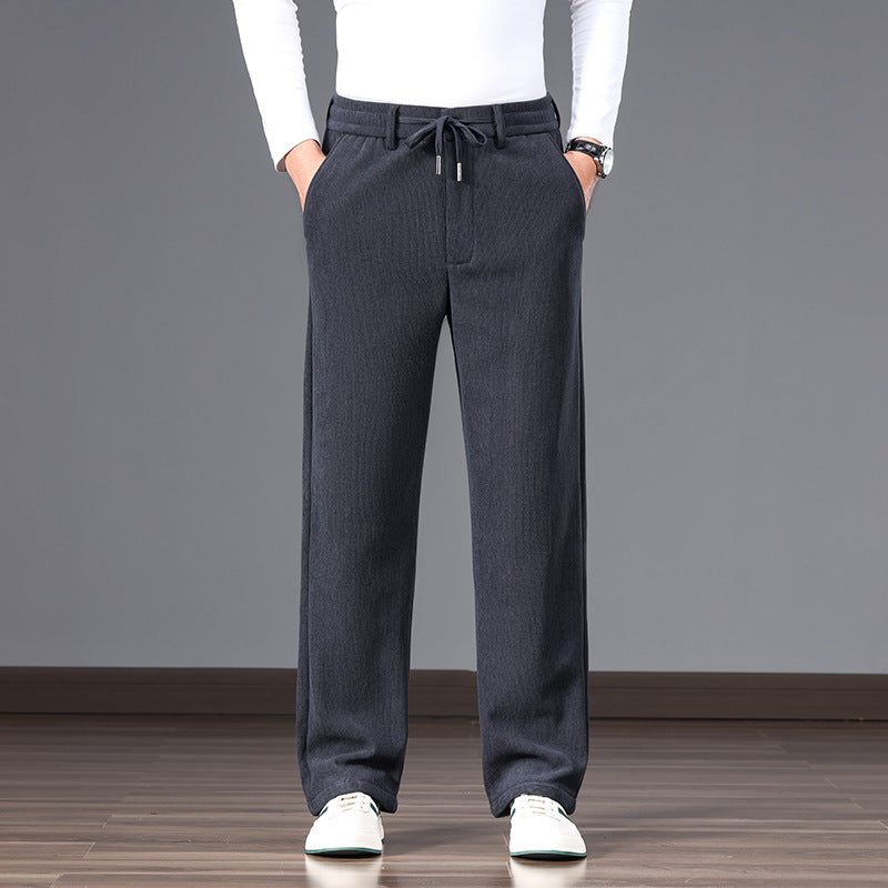 Men's Casual Relaxed-Fit Cotton Blend Sweatpants with Drawstring and Straight Leg Mune Fashion