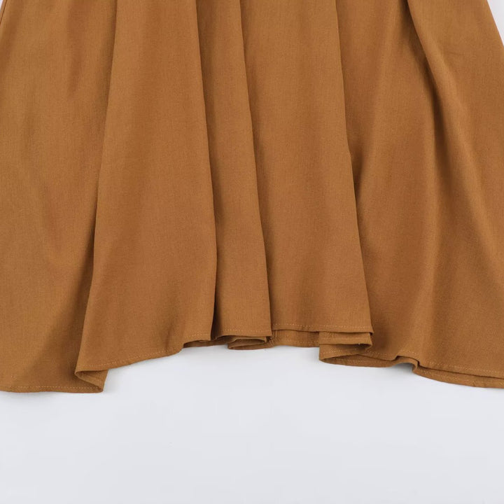 Ladies Pleated Midi Dress with V Neck and Tailored Silhouette Mune Fashion