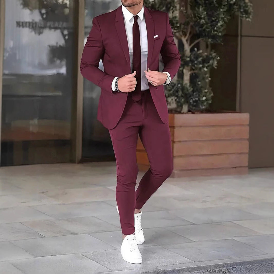 Men's modern evening jacket with slim silhouette and slim-cut suit pants Mune Fashion