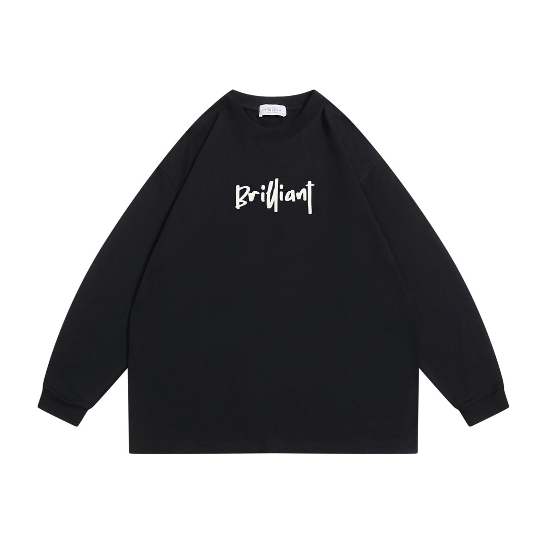 Unisex Oversized Sweatshirt with Front Print 'Brilliant', Raglan Sleeves and Ribbed Crew Neck Mune Fashion