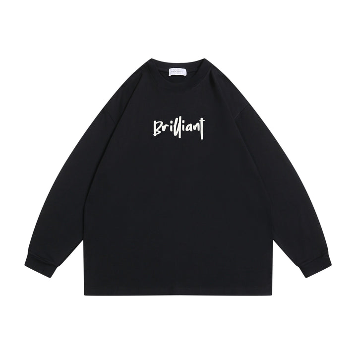 Unisex Oversized Sweatshirt with Front Print 'Brilliant', Raglan Sleeves and Ribbed Crew Neck Mune Fashion