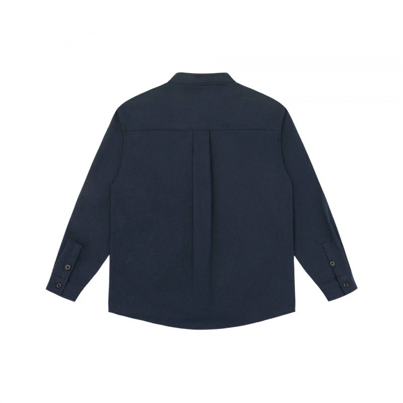 Unisex Oversized Shirt Jacket with Stand-up Collar, Concealed Button Placket and Patch Chest Pockets Mune Fashion